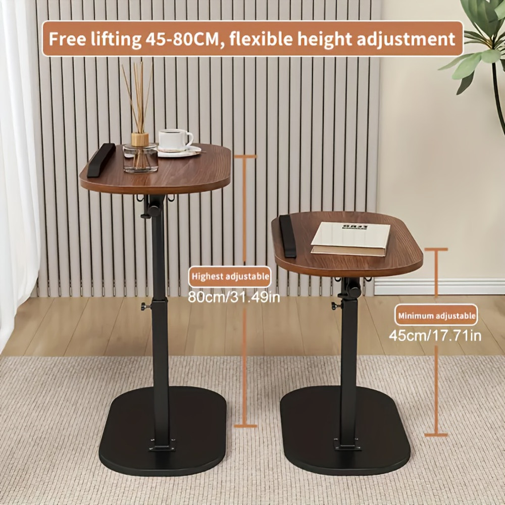 Adjustable Height Modern Laptop Table, 360° Rotating C-Shaped Side Table, Perfect for Sofa