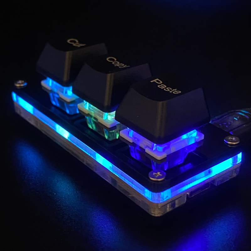 Programmable Mini Keyboard, 3 Key Mechanical RGB Keypad, Shortcut Cut Copy Paste Ctrl X C V, Macro OSU Keypad for Gaming