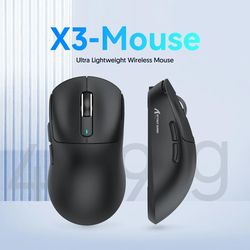 lightweight macro gaming mouse, x3 pixart bluetooth mouse, 2.4g tri mode connection, adjustable dpi, 650ips speed