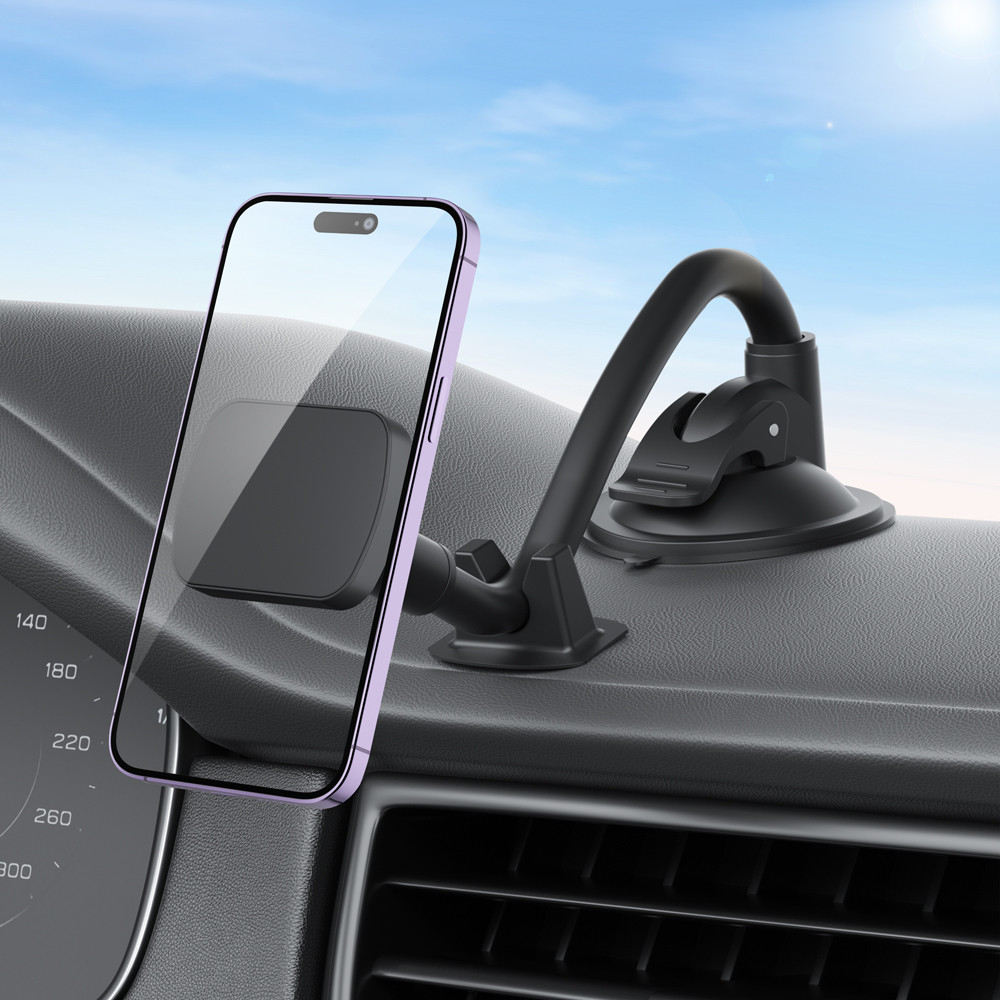 Car Long Arm Magnetic Phone Holder Dashboard Windshield Mount Dock Universal Magnet Stand For IPhon 2