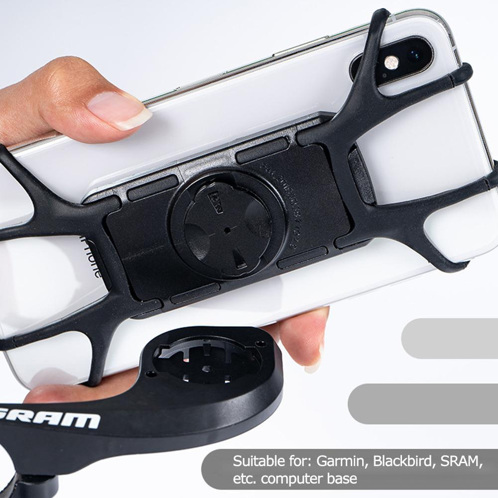 Bicycle Phone Mobile Silicone Holder, Motorcycle Shockproof Mount, For Garmin Sram Bike, Universal 4-7.5 Inch Mobile