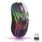 Gaming Mouse, Wireless RGB Backlit Mouse, Ergonomic 6 Button, Type C Rechargeable in Honeycomb Design