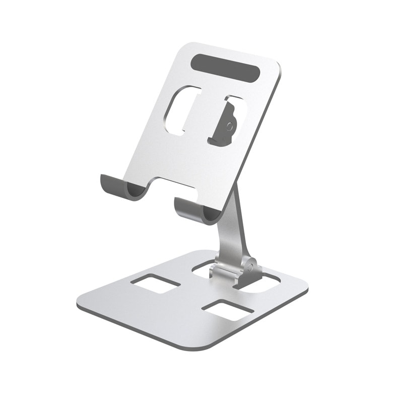 Foldable Aluminum Alloy, Universal Desk Phone Holder, Adjustable Metal Mount Stand for Tablet and Mobile