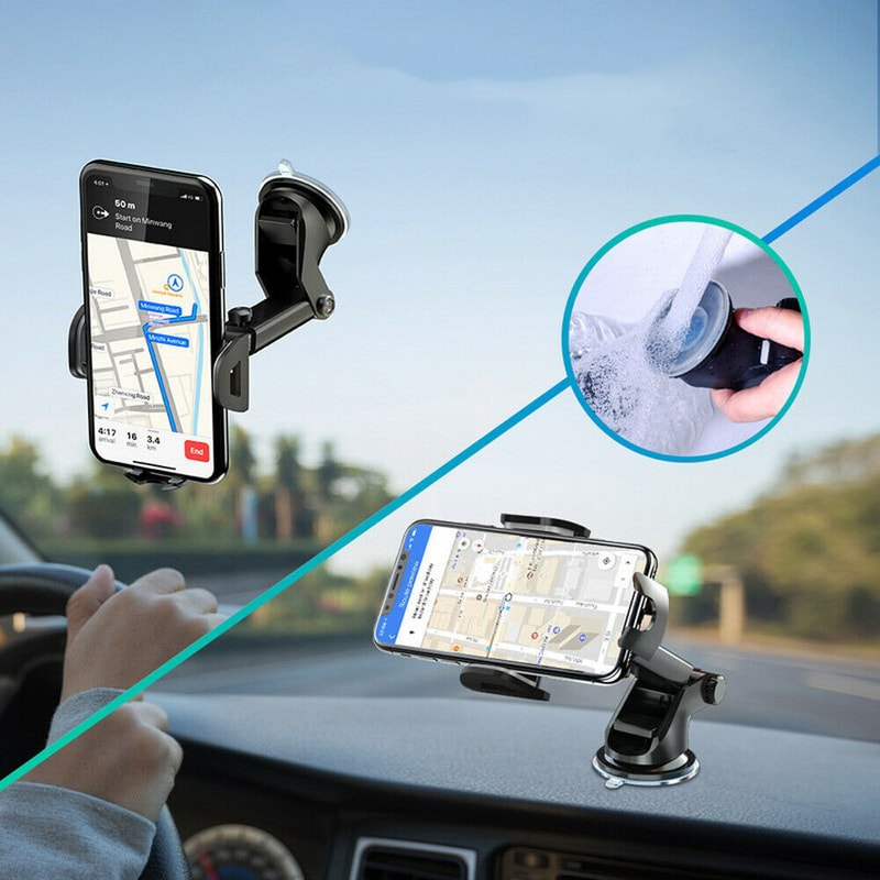 Universal Car 360°Rotate MobilePhone Holder Mount Sucker Retractable Arm Phone Bracket Stand Fit For iPhone and Xiaomi