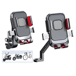 free rotation mobile phone holder for motorcycles bicycles, shockproof navigation bracket for riding