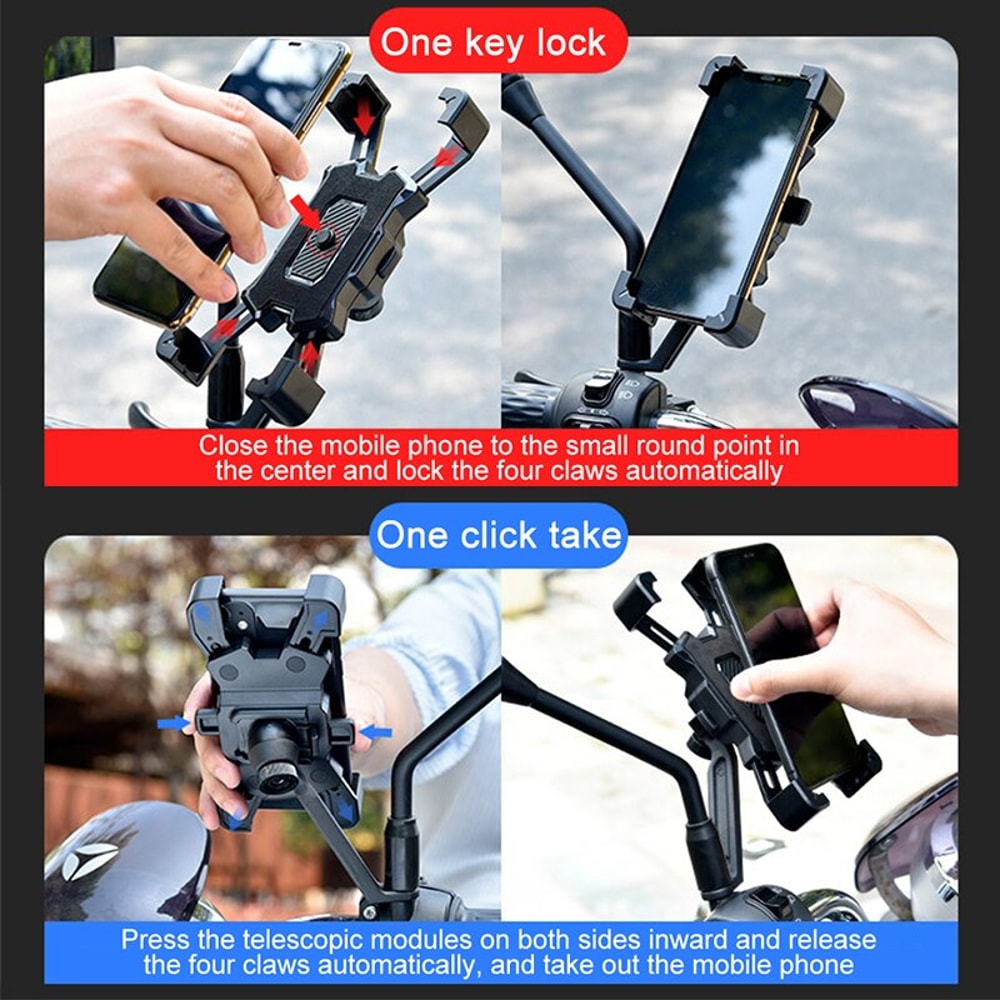 Motorcycle Mountain Bicycle Phone Holder Large Size Universal Handlebar Mount Fixed Frame For Bike 2