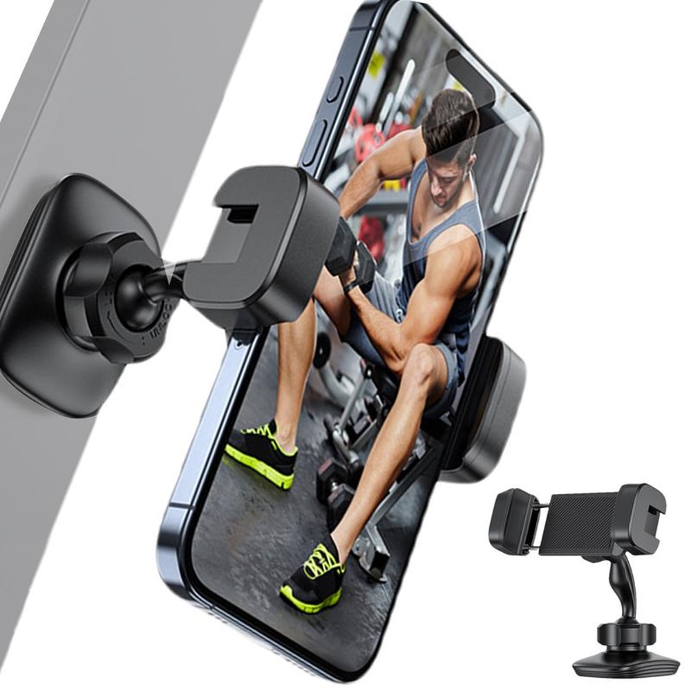 Adjustable, Gym Magnetic Phone Holder, Alloy Base, Smartphone Stand with Strong Magnetic Grip