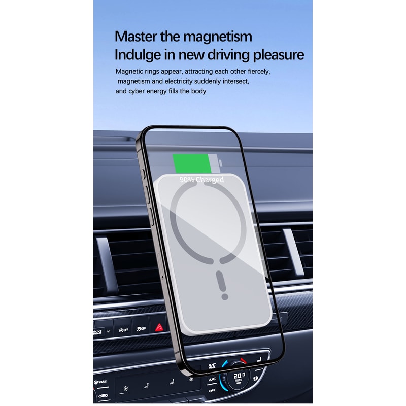 Magsafe Magnetic Car Charger, Wireless Phone Holder, Fast Car Charging Stand