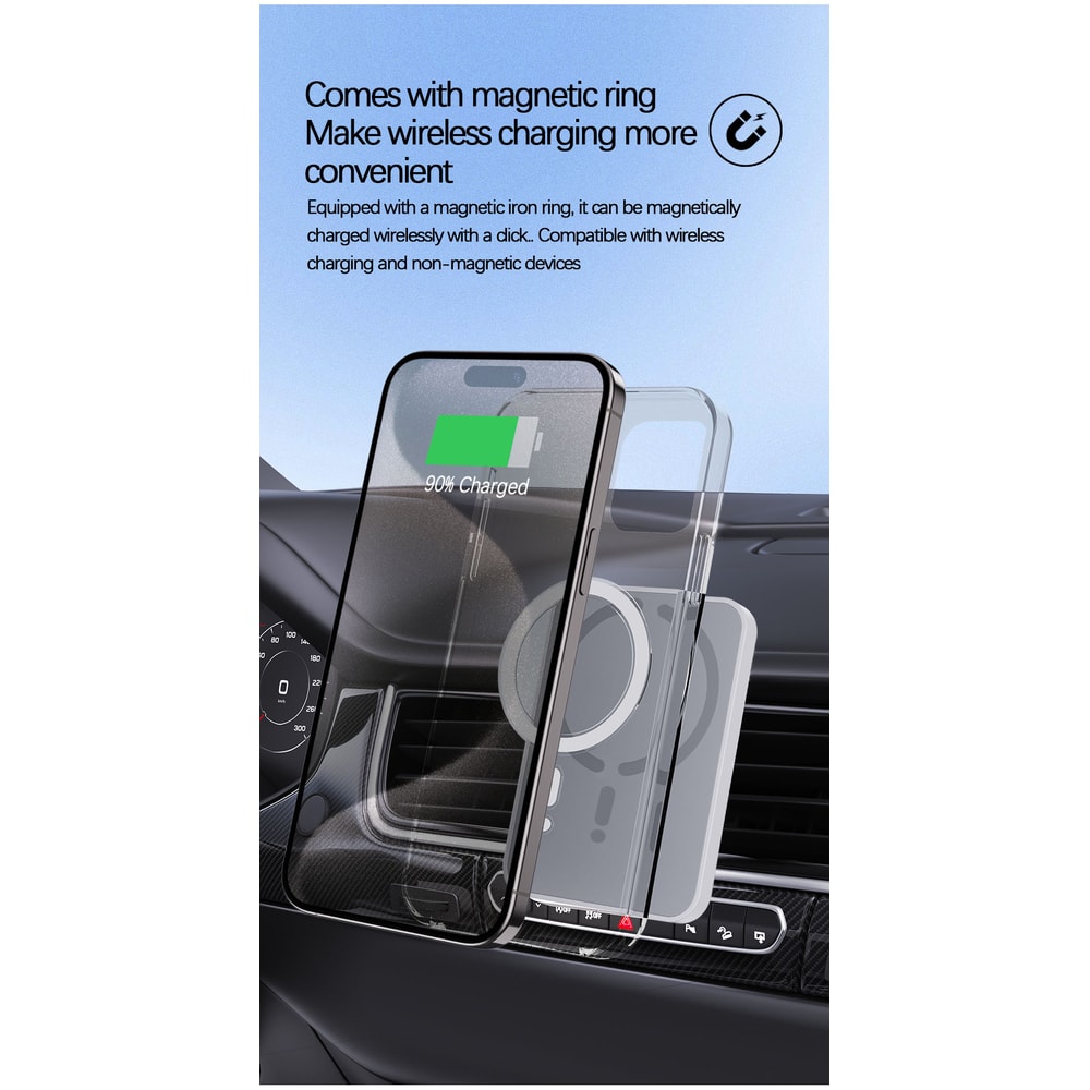 Magsafe Magnetic Car Charger, Wireless Phone Holder, Fast Car Charging Stand