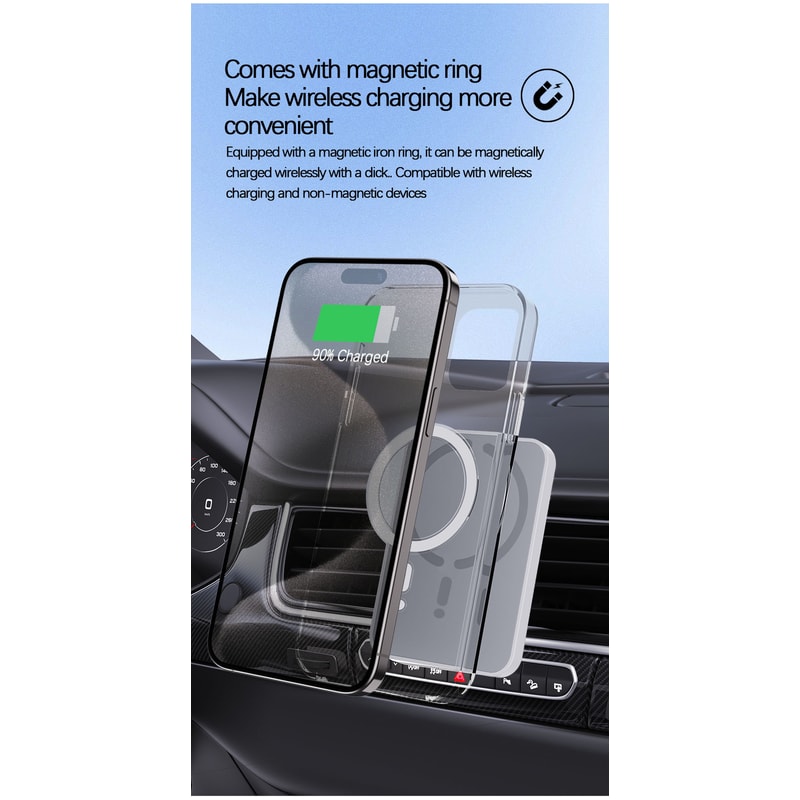 Magsafe Magnetic Car Charger, Wireless Phone Holder, Fast Car Charging Stand