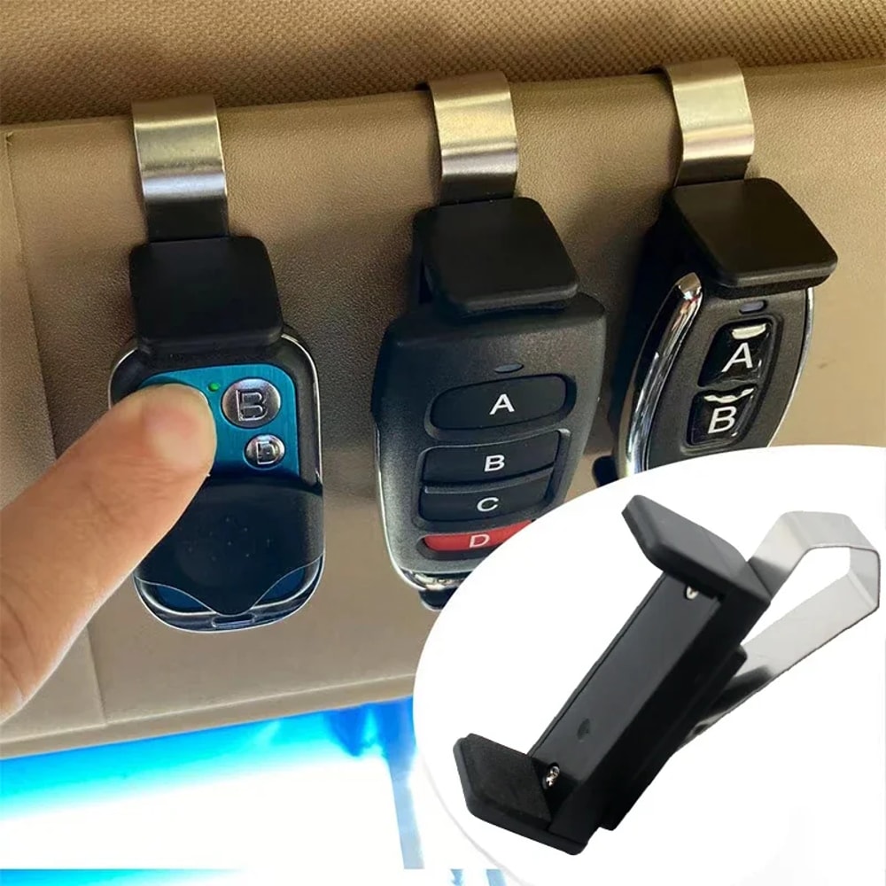 Universal Car Keychain, Sun Visor Clip Holder, Barrier, Garage Door Control, Quick Installation, Car Remote