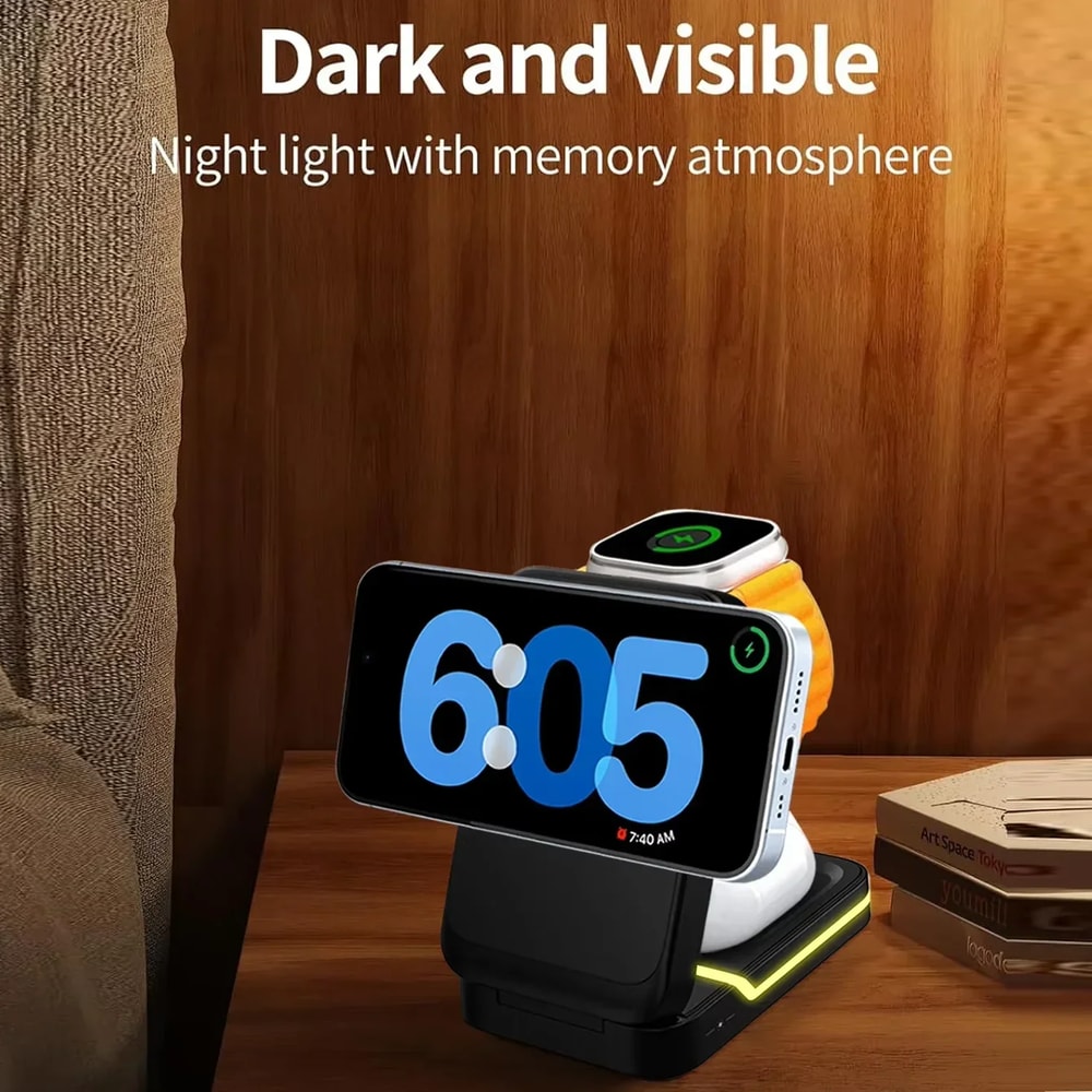 Travel Fast Wireless Charger Stand Magnetic Foldable Charging Station For Phones And Smart Devices 2