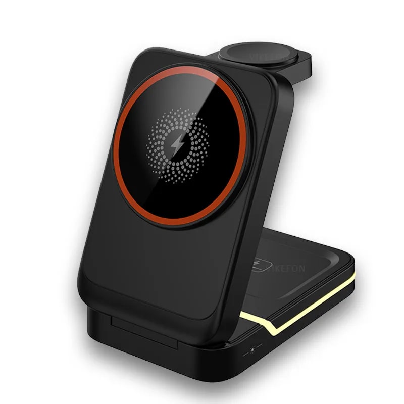 Travel Fast Wireless Charger Stand Magnetic Foldable Charging Station For Phones And Smart Devices 7