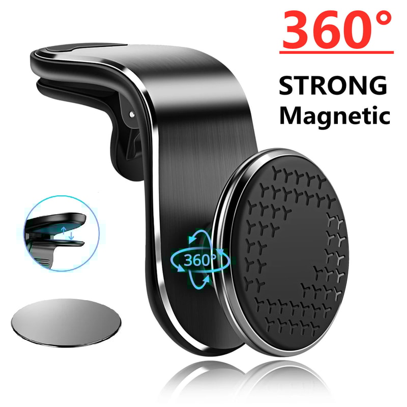Air Vent Magnetic Car Mount, Strong Magnet Phone Holder, GPS Mobile Stand, Universal In-Car Smartphone Bracket