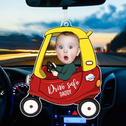 drive safe daddy - personalized car photo ornament