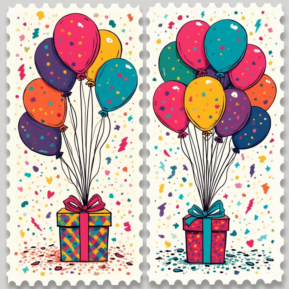 Birthday Party Balloons Clip Art Bundle 0