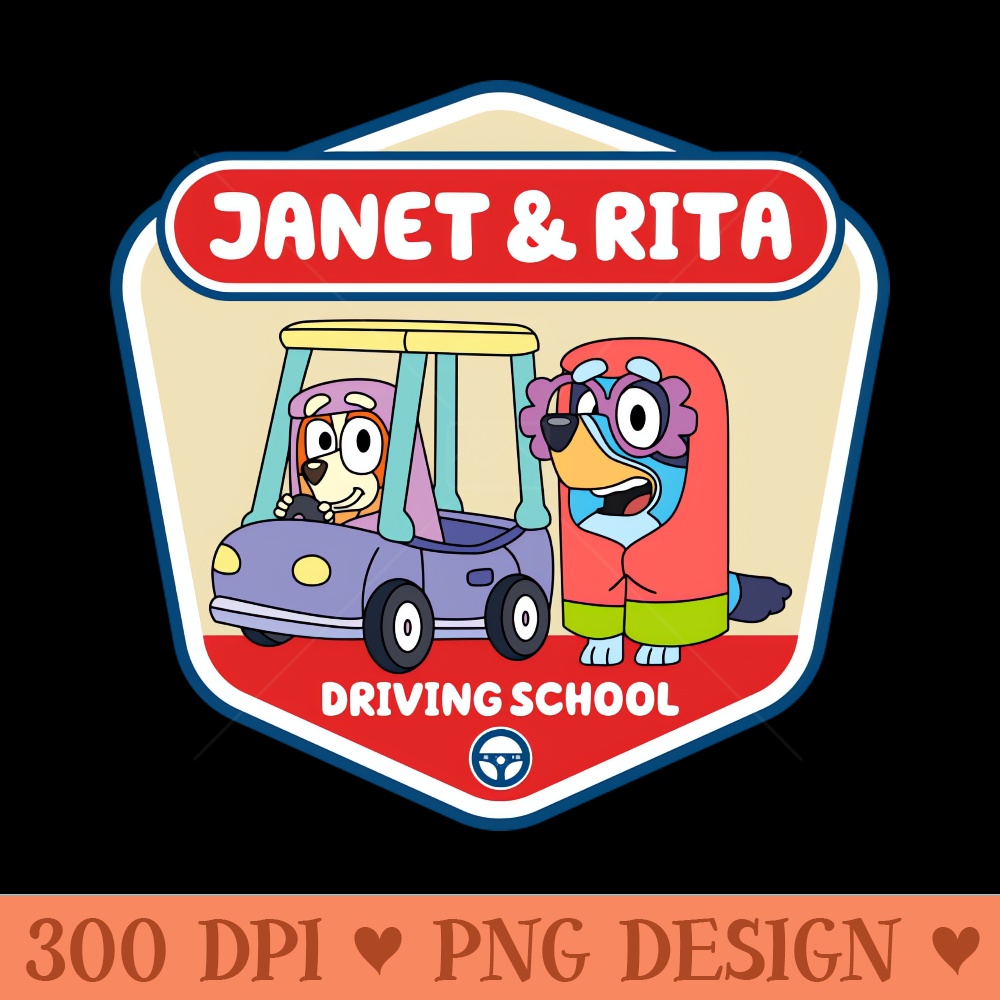 Janet and Rita Driving School, Bluey Grannies - Premium PNG Downloads - Good Value