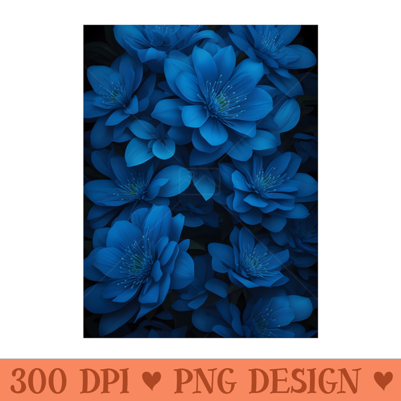 Blue flower pattern - Sublimation PNG Designs - Good Value