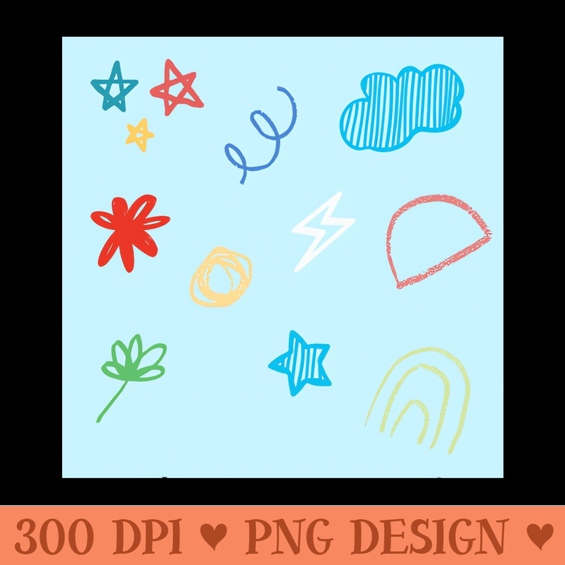 CUTE KIDS DOODLE - Digital PNG Files - Customer Support
