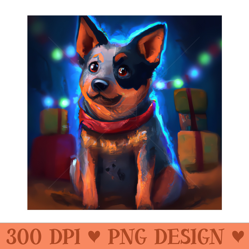 Cute Australian Cattle Dog Drawing - Sublimation PNG Designs - Professional Design