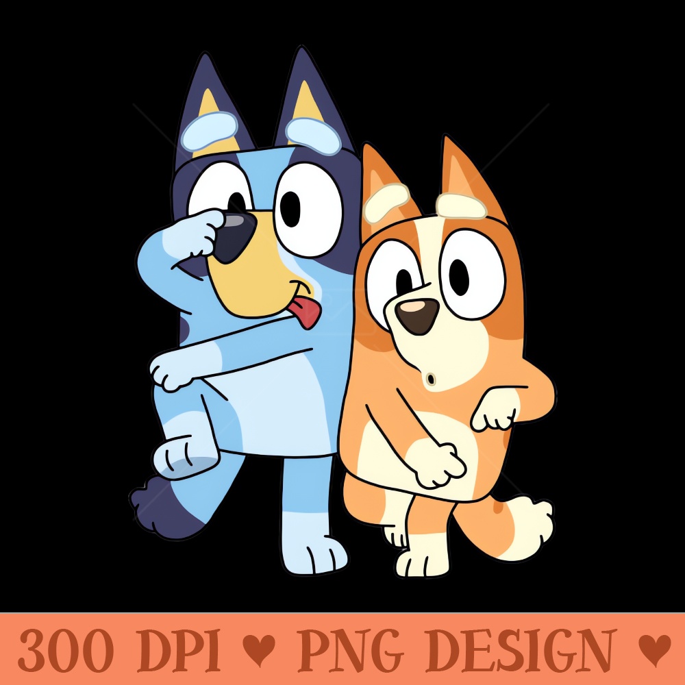 Bluey u0026 Bingo Crazy - Instant PNG Download - High Quality 300 DPI