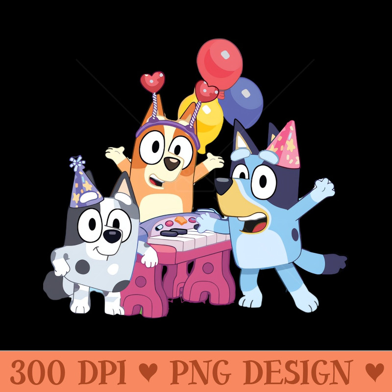 Party Sign Bluey - PNG Download Pack - Professional Design