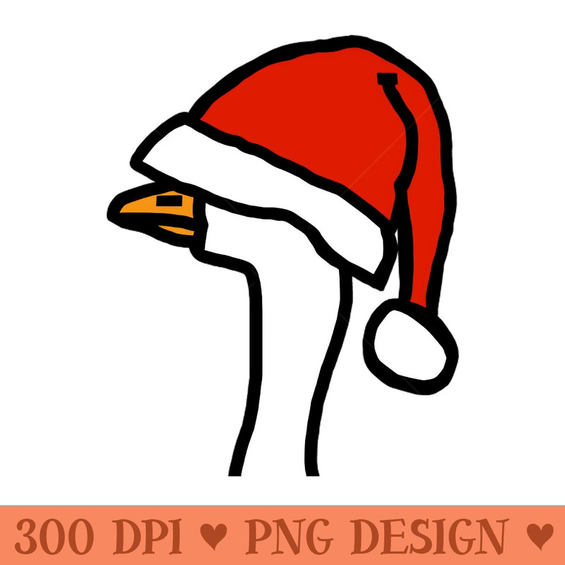 Portrait of a Gaming Goose Wearing Stolen Christmas Santa Hat - PNG Design Downloads - Professional Design