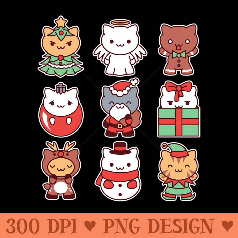 Kawaii Christmas Kitties - PNG Download Website - Popularity