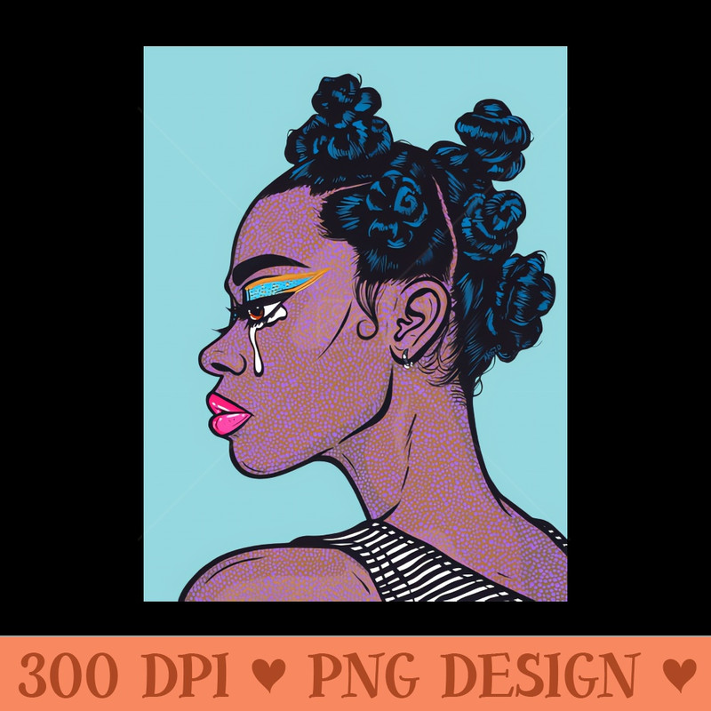 Black Crying Comic Girl - PNG Clipart - Variety