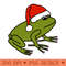 Cute Frog Wearing a Christmas Santa Hat - Premium PNG Downloads - Convenience