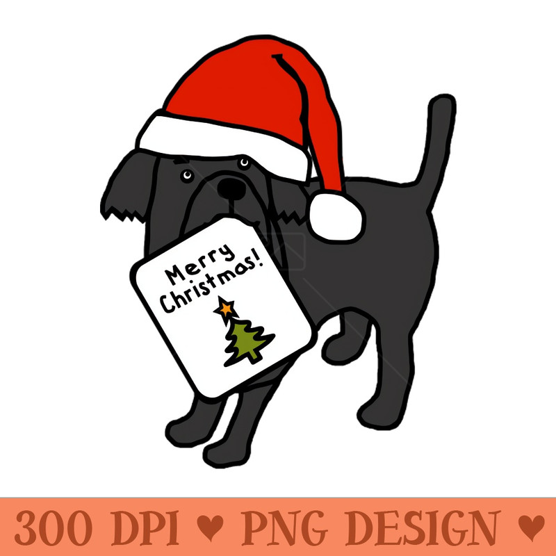 Cute Dog says Merry Christmas - Digital PNG Art - Unique