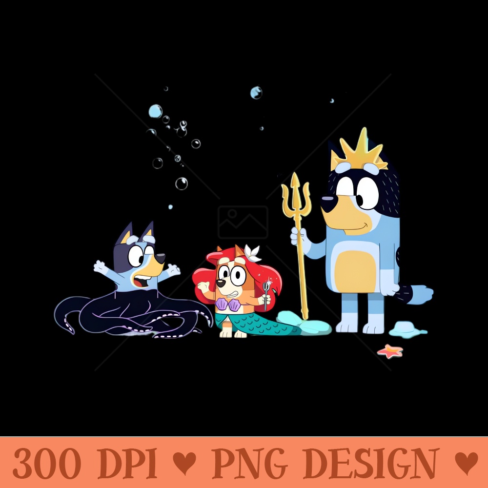 Under the Sea Bluey - PNG Printables - Popularity