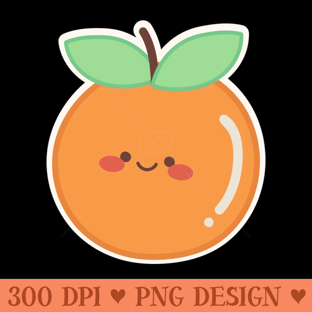 Kawaii Cute Orange - Digital PNG Download - Convenience