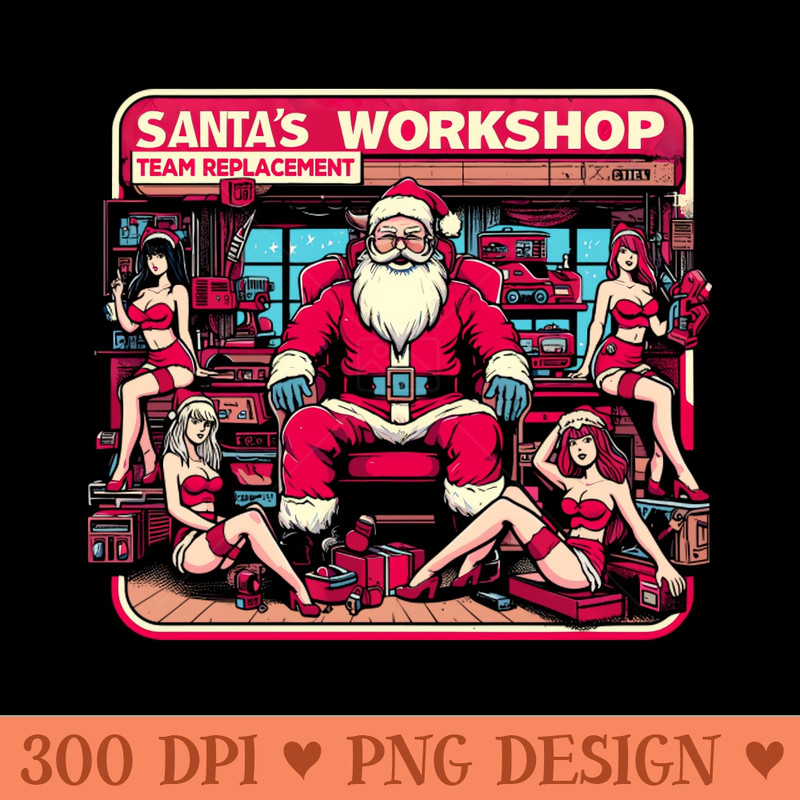 Santa's Workshop Team Replacement - Digital PNG Download - Convenience