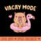 Cute Capybara With Flamingo Pool Float Vacay Mode - Digital PNG Files - Variety