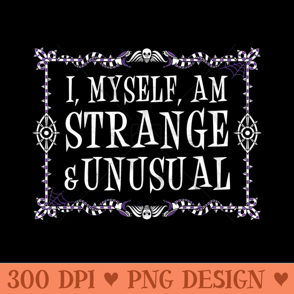 Strange and Unusual - Vintage Distressed Goth Quote - Instant PNG Download - Unique