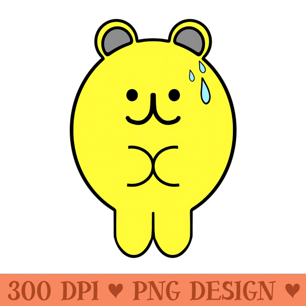 Shy Yellow Bear - Instant PNG Download - Convenience