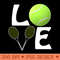 Tennis Love with Ball and Rackets for Players and Fans (White Letters) - PNG Image Downloads - Convenience