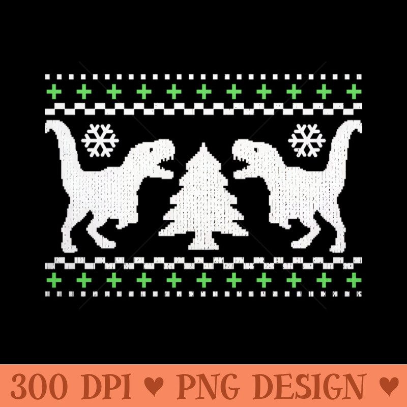 Funny Ugly T-REX Christmas Sweater - High-Quality PNG Download - Variety