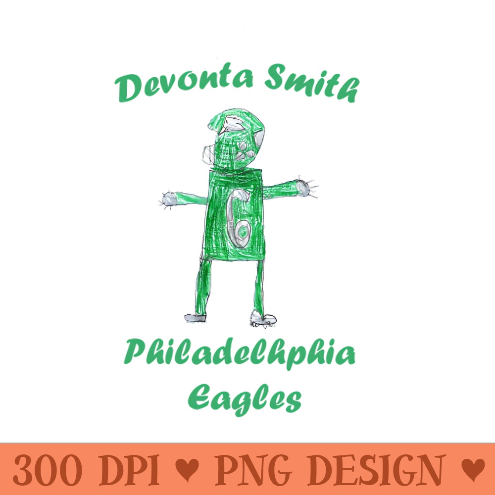 Devonta Smith Eagles Drawing - Digital PNG Files - Customer Support