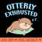 Cute Sleeping Otter Otterly Exhausted Funny - PNG Image Downloads - High Quality 300 DPI