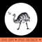 Emu playing badminton - PNG Artwork - Variety