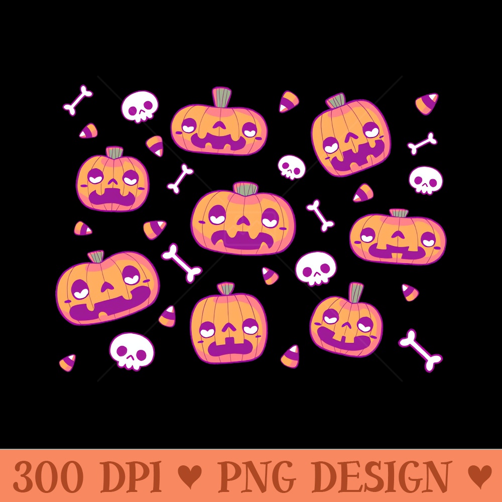 Halloween Pumpkins - PNG Illustrations - Unique