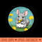 Cute Grey Chinchilla Eating Dandelions Design - Sublimation PNG Designs - Latest Updates