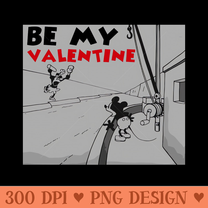 Steamboat Willie. Be My Valentine - - Digital PNG Graphics - Good Value