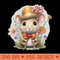cute little mouse wearing a hat and a bow tie - PNG Designs - High Quality 300 DPI
