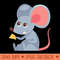 Cute mouse eating cheese - PNG Clipart - Good Value