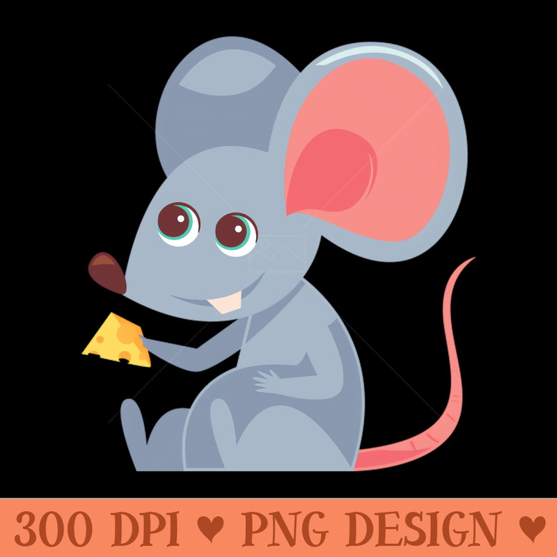 Cute mouse eating cheese - PNG Clipart - Good Value