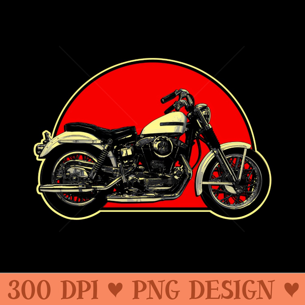 1968 Harley-Davidson XLCH Retro Red Circle Motorcycle - High Quality PNG - Latest Updates