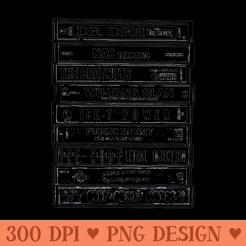 Classic Hip Hop 90s - Digital PNG Art - High Quality 300 DPI